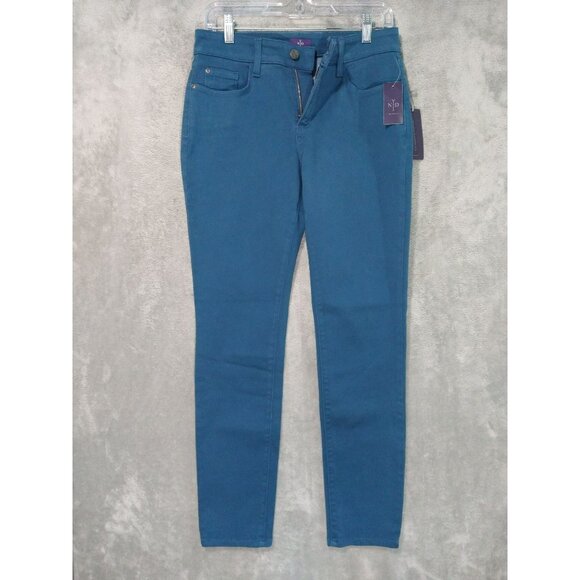 NYDJ Jeans Pants Womens 4 Blue Skinny Legging Lift Tuck Stretch Mid Rise - Picture 1 of 11